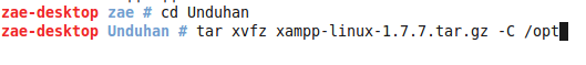 XAMPP - Install XAMPP -  Extract Paketan XAMPP Ke opt